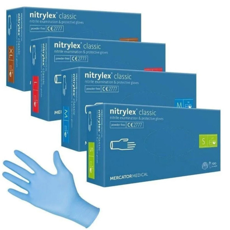 Manusi Protectie Albastre Din Nitril Classic Xl Set 100Buc Nitrylex