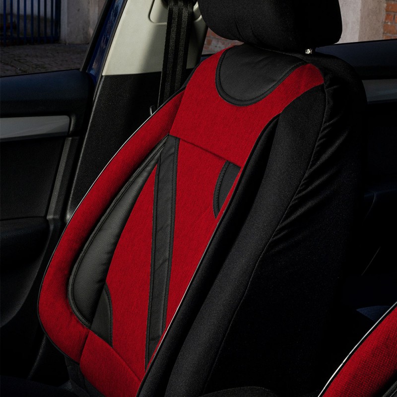 Set Huse Scaun Nero Rosu