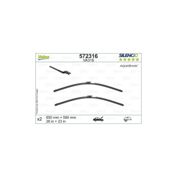 Set Stergatoare Valeo Silencio Aquablade 650/580 Mm