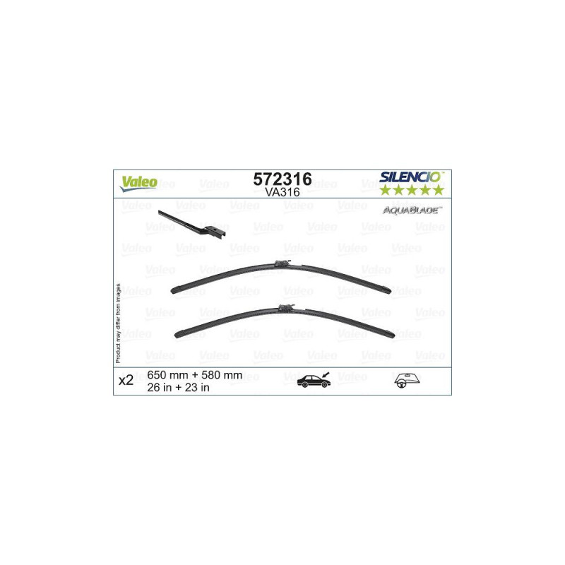Set Stergatoare Valeo Silencio Aquablade 650/580 Mm