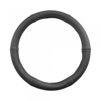 Husa Volan Piele Naturala Semi Perforata Negru 44-46 Cm