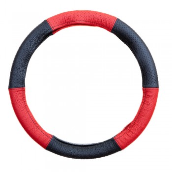 Husa Volan Piele Naturala Perforata Rosu 37-39 Cm Mega Drive