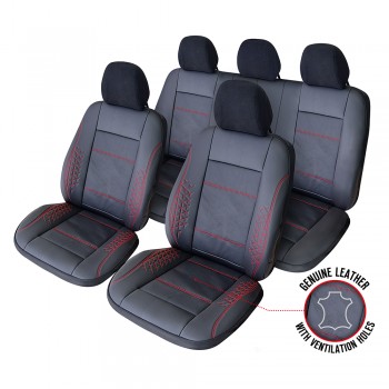 Set Huse Scaun Exclusive Leather Atlas Negru Umb-R