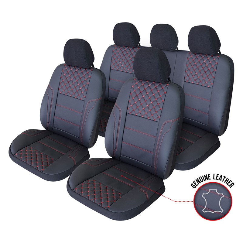 Set Huse Scaun Exclusive Leather Queen Negru Umb-R