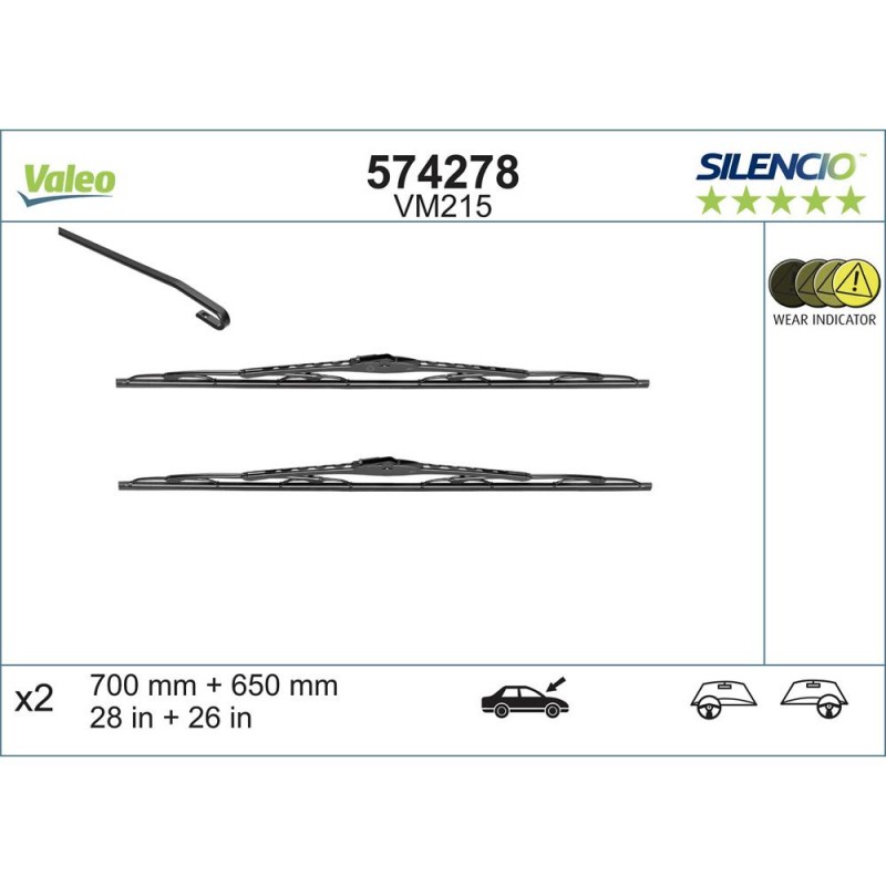 Set Stergatoare Valeo Silencio Conventional 700/650 Mm Vm215