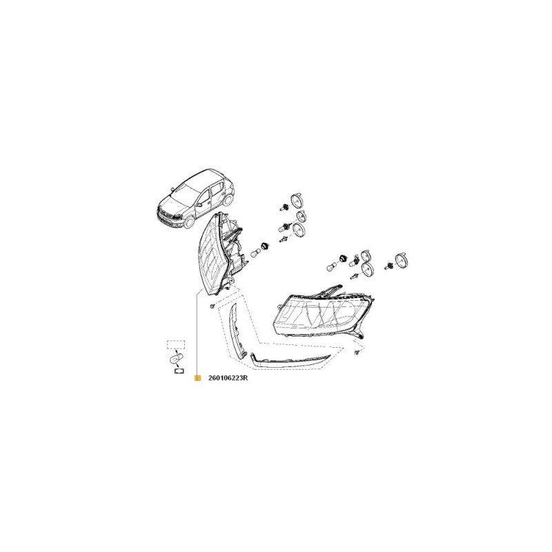 Far Dr. Finitie Negru Log/Sandero Ii 260106223R