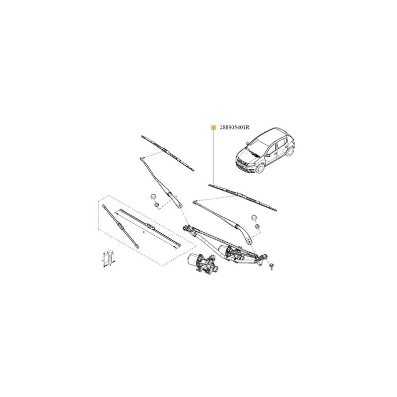 Stergator Parbriz 550 Mm Stanga Model Flat - Ps