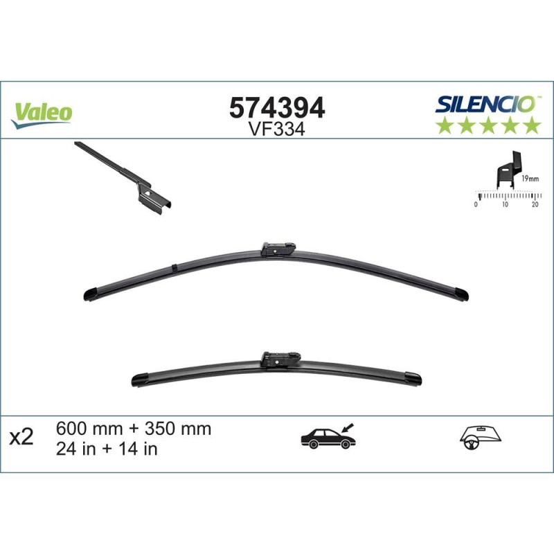 Set Stergatoare Valeo Silencio X.trm 600/350 Mm Vf334