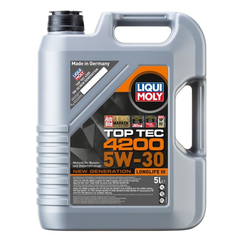 Liqui Moly Top Tec 4200 5W-30- Vw 504 00/507 00 (3707)- 5L