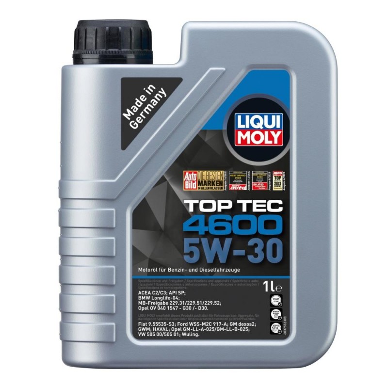 Liqui Moly Top Tec 4600 5W-30- Api Sm/Cf;Opel Dexos2- 1L