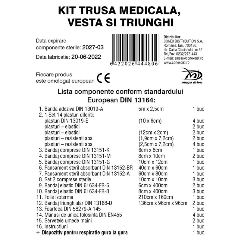 Kit Trusa Medicala. Vesta Si Triunghi