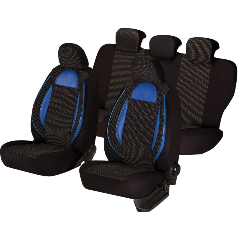 Set Huse Scaun Racing Negru - Albastru
