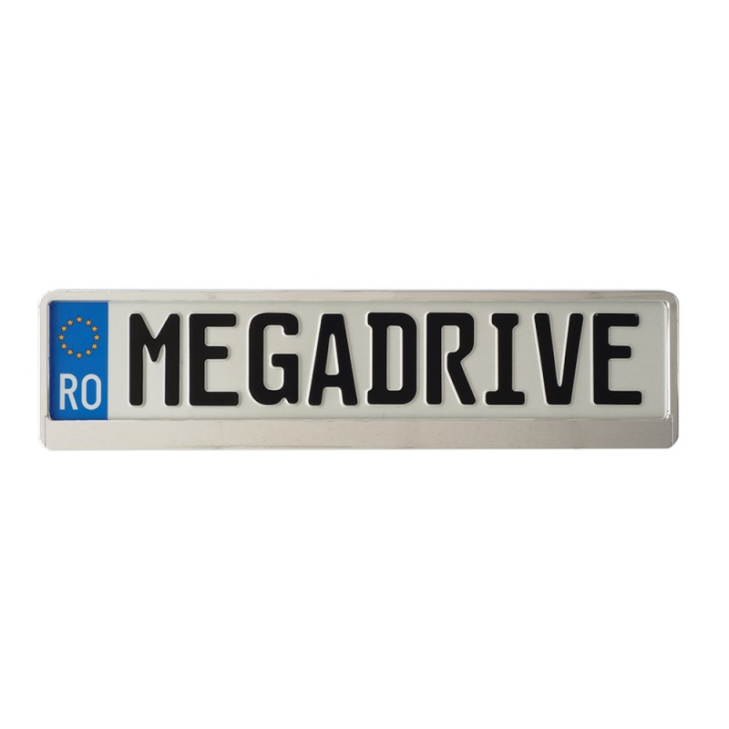 Suport Numar Inmatriculare Mega Drive Metalizat Silver 1 Buc