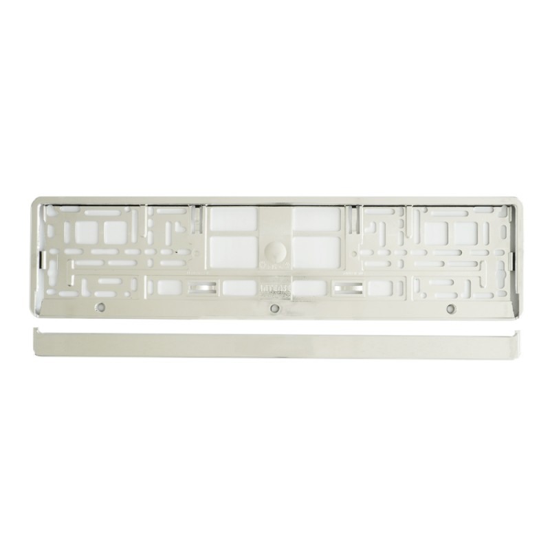 Suport Numar Inmatriculare Mega Drive Metalizat Silver 1 Buc