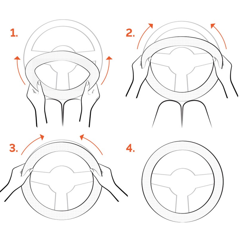 Husa Volan Piele Naturala Negru 35-37 Cm