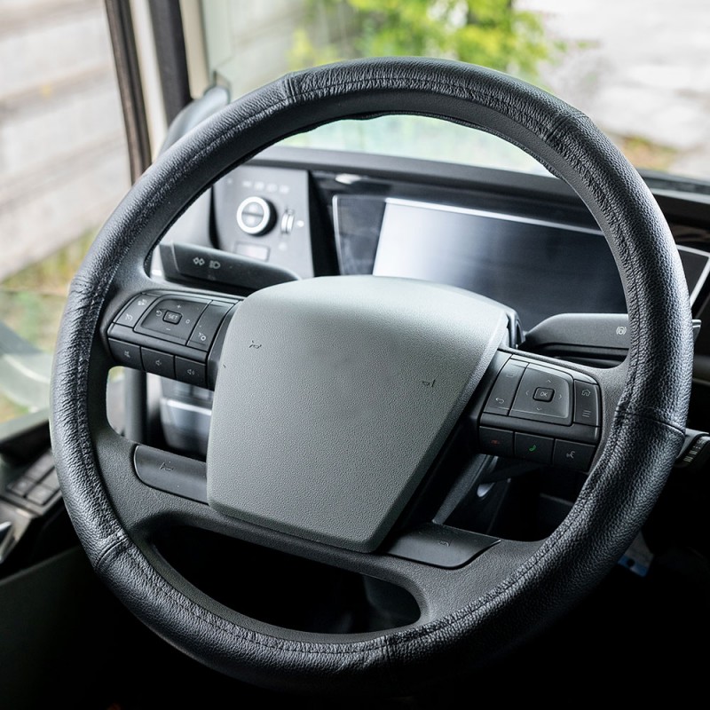 Husa Volan Piele Naturala Negru 47-49 Cm