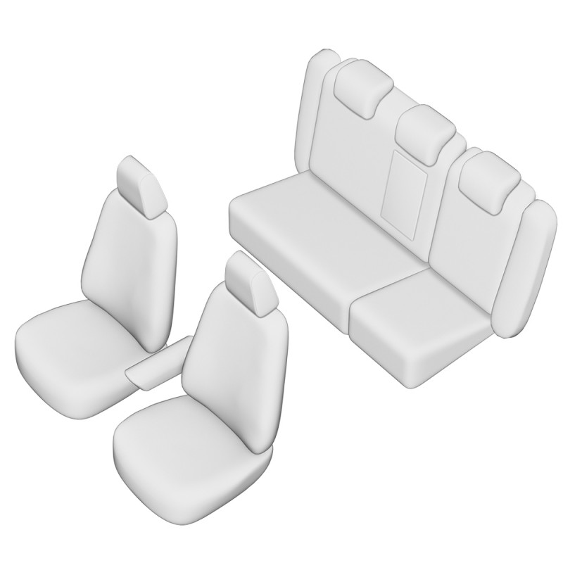 Set Huse Scaun Umbrella Pentru Vw Passat B6 Variant 2005-2011 (Bancheta Fractionata) Cu Tetierele Spate In Forma De L