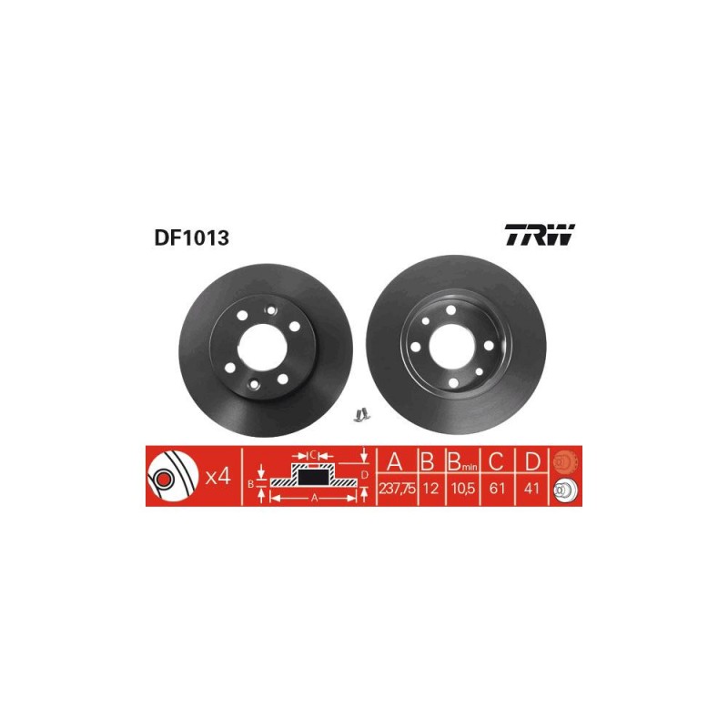 Disc Frana Neventilat Fata 238X12 Df1013