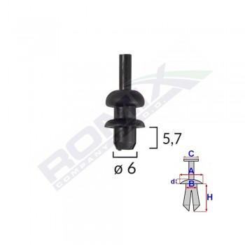 Clips Fixare Agatator Citroen Fiat Peugeot Seat Skoda - Negru Set 10 Buc