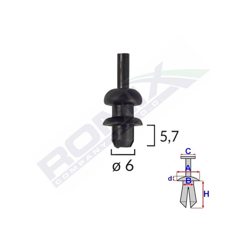 Clips Fixare Agatator Citroen Fiat Peugeot Seat Skoda - Negru Set 10 Buc