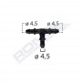 Conector Furtun Teu Universal 4.5Mm - Negru Set 10 Buc