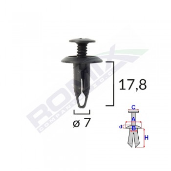 Clips Fixare Ford - Negru Set 10 Buc