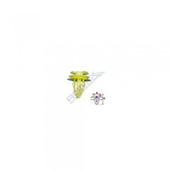 Clips Tapiterie Pentru Bmw 7.6X21.5Mm - Galben Set 10 Buc