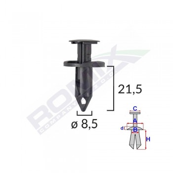 Clips Fixare Pentru Audi/Seat/Vw/Mazda/Nissan 8.5X21.5Mm - Negru Set 10 Buc