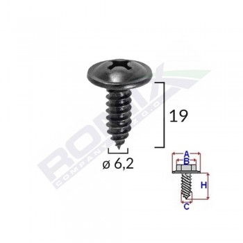 Surub Cu Cap Incrucisat Diametru 6.2Mm Lungime 19Mm Set 10 Buc