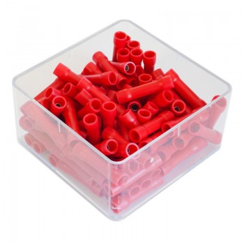 Set 100 Mansoane Electrice Izolate Total Rosii Cilindric 4Mm