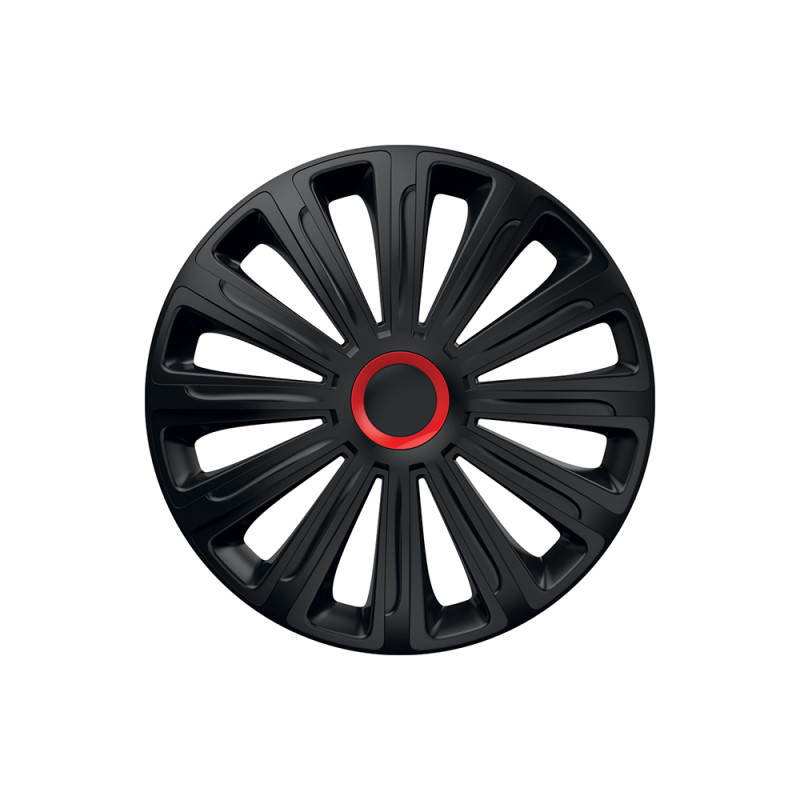 Set Capace Roti 14` Negre Cu Inel Rosu Trend