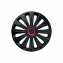 Set Capace Roti 15` Negre Cu Inel Rosu Trend