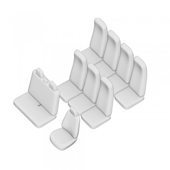 Set Huse Scaun Umbrella Pentru Ford Transit (9+1) 2006-2014 (Scaune Individuale Spate)