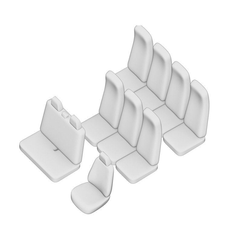 Set Huse Scaun Umbrella Pentru Ford Transit (9+1) 2006-2014 (Scaune Individuale Spate)