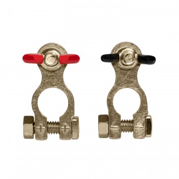 Set 2 Borne Baterie Rosu Si Negru