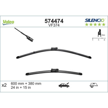 Set Stergatoare Valeo Silencio X.trm 600/380 Mm Vf374
