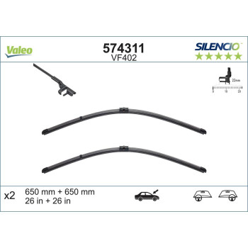 Set Stergatoare Valeo Silencio X.trm 650/650 Mm Vf402