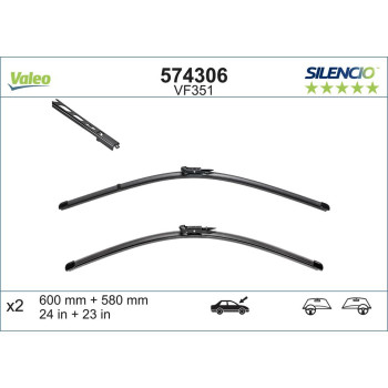 Set Stergatoare Valeo Silencio X.trm 600/580 Mm Vf351