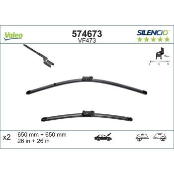Set Stergatoare Valeo Silencio X.trm 650/650 Mm Vf473