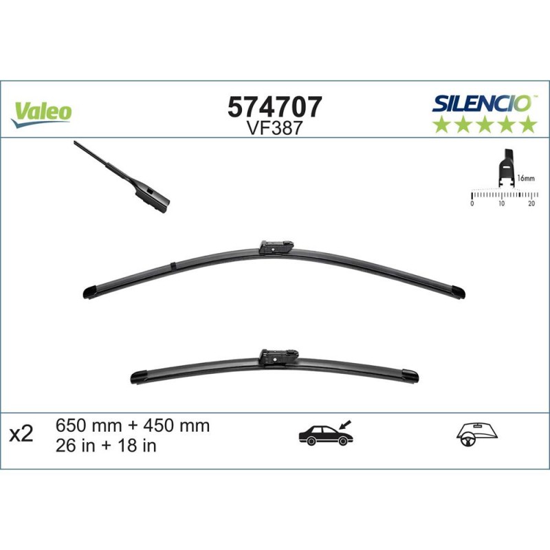 Set Stergatoare Valeo Silencio X.trm 650/450 Mm Vf387