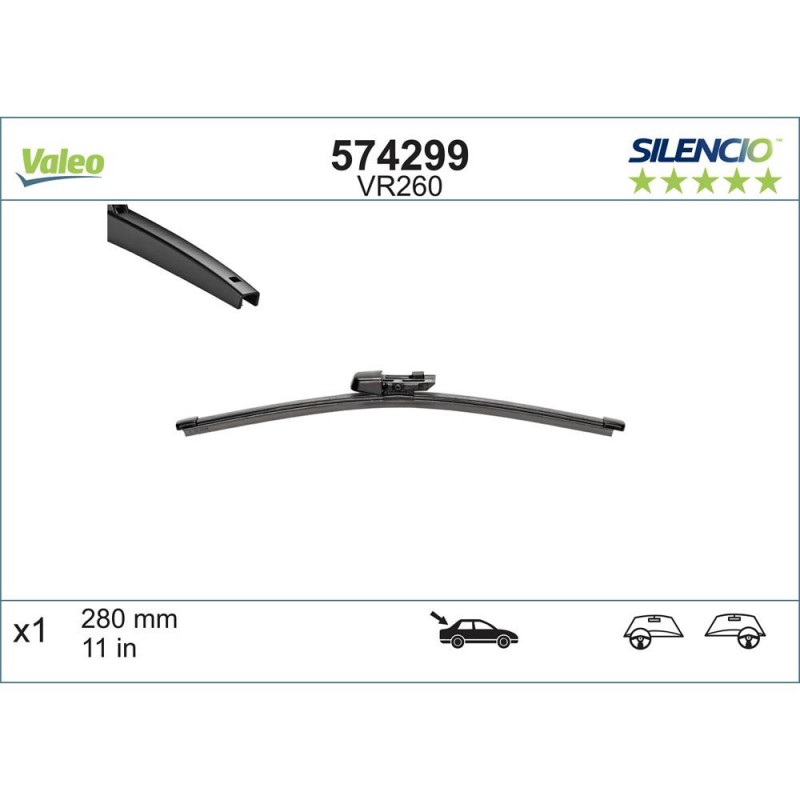 Stergator Luneta Valeo Silencio Flat 280 Mm Vr260